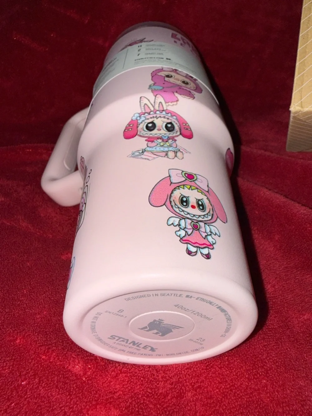 Stanley Quencher H2.0 40 oz. Pink Tumbler w/ The Monster & Character Art- New - Picture 5 of 6